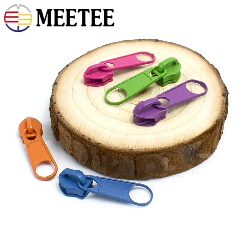 20/50Pcs Meetee 3#5# Rainbow Zipper Slider Heads for Nylon Zip Tape Backpack Jacket Bag Garment Zips Repair Kit Sewing Accessory