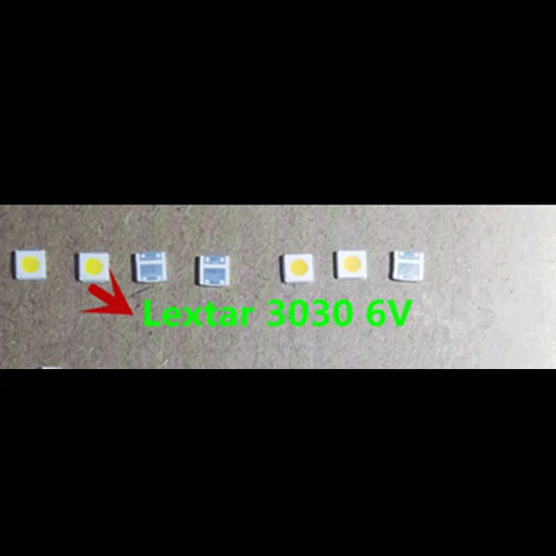 200ชิ้น/ล็อต Professional LED LCD TV Backlight Light Lextar 3030 6V Patch โคมไฟลูกปัดแหล่งกำเนิดแสงเย็นสีขาว