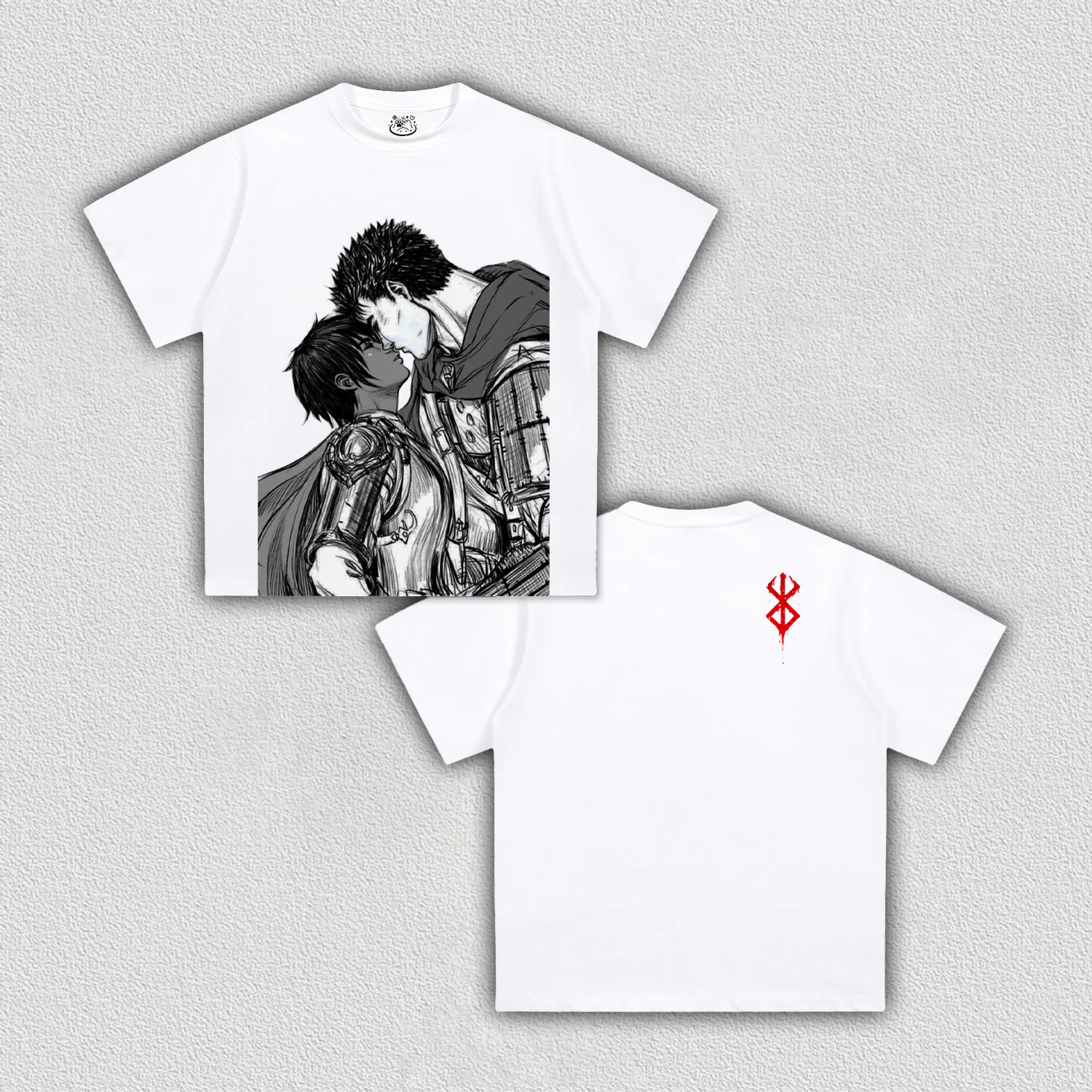 أنيمي Berserk الشجاعة تي شيرت المرأة مانغا الكرتون طباعة تي شيرت المتضخم Y2k عالية الجودة القطن الشارع الشهير الإناث الذكور الملابس #2