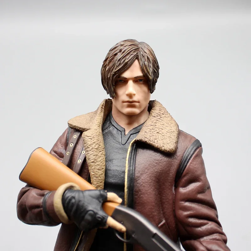 

33cm Anime Zombie Hunter Leather Leon Action Figure Collection Desktop Model Statue Ornaments Decoration Toy Birthday Gifts