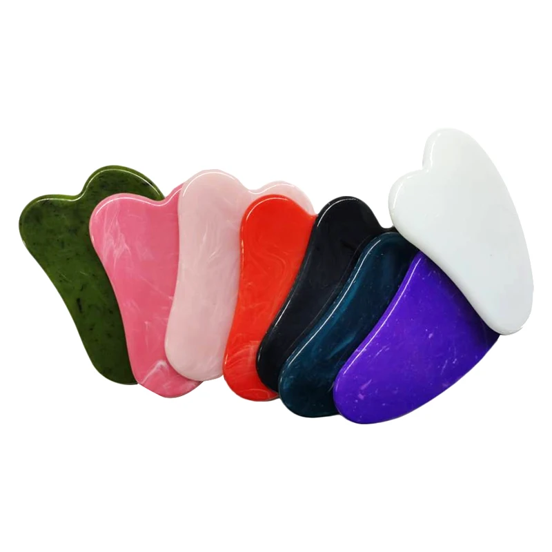 Natural Jade Gua Sha raschietto bordo massaggio quarzo rosa giada Guasha pietra per viso collo sollevamento della pelle rimozione delle rughe cura di bellezza