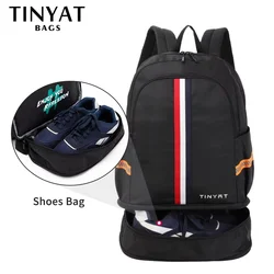 TINYAT Zaino sportivo Borsa impermeabile da donna Borsa per il ritorno a scuola Zaino da viaggio pieghevole da uomo con portascarpe per palestra