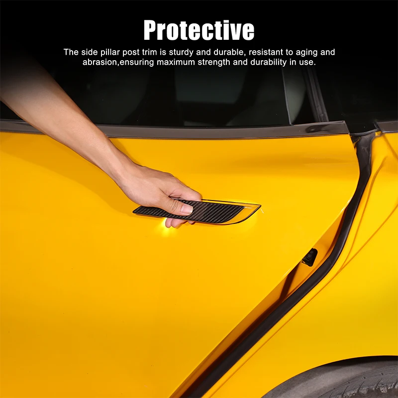 

4piece set Real carbon fiber For Tesla Model S 2014+ car exterior handle decorative cover sticker car protection accessories