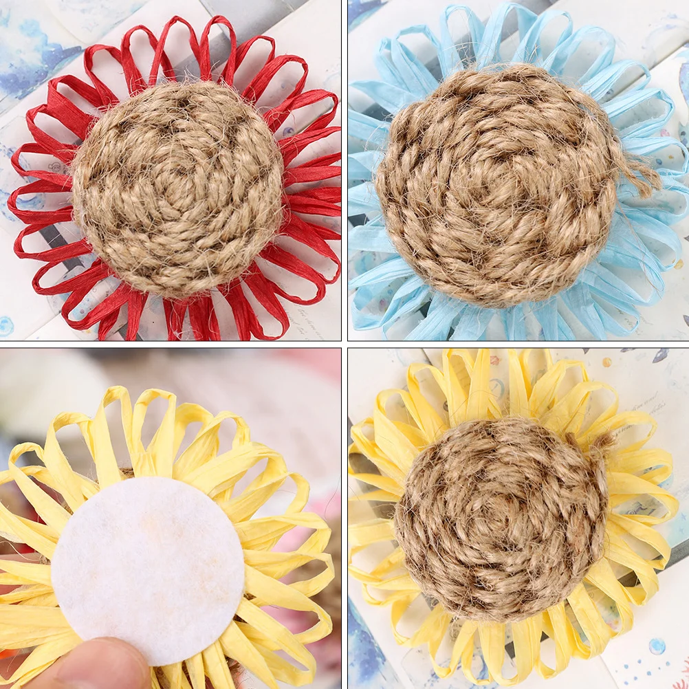 

7Pcs Hemp Rope Flower DIY Handmade Daisy Christmas Decoration Accessories Rustic Exquisite Rope Flower DIY Daisy