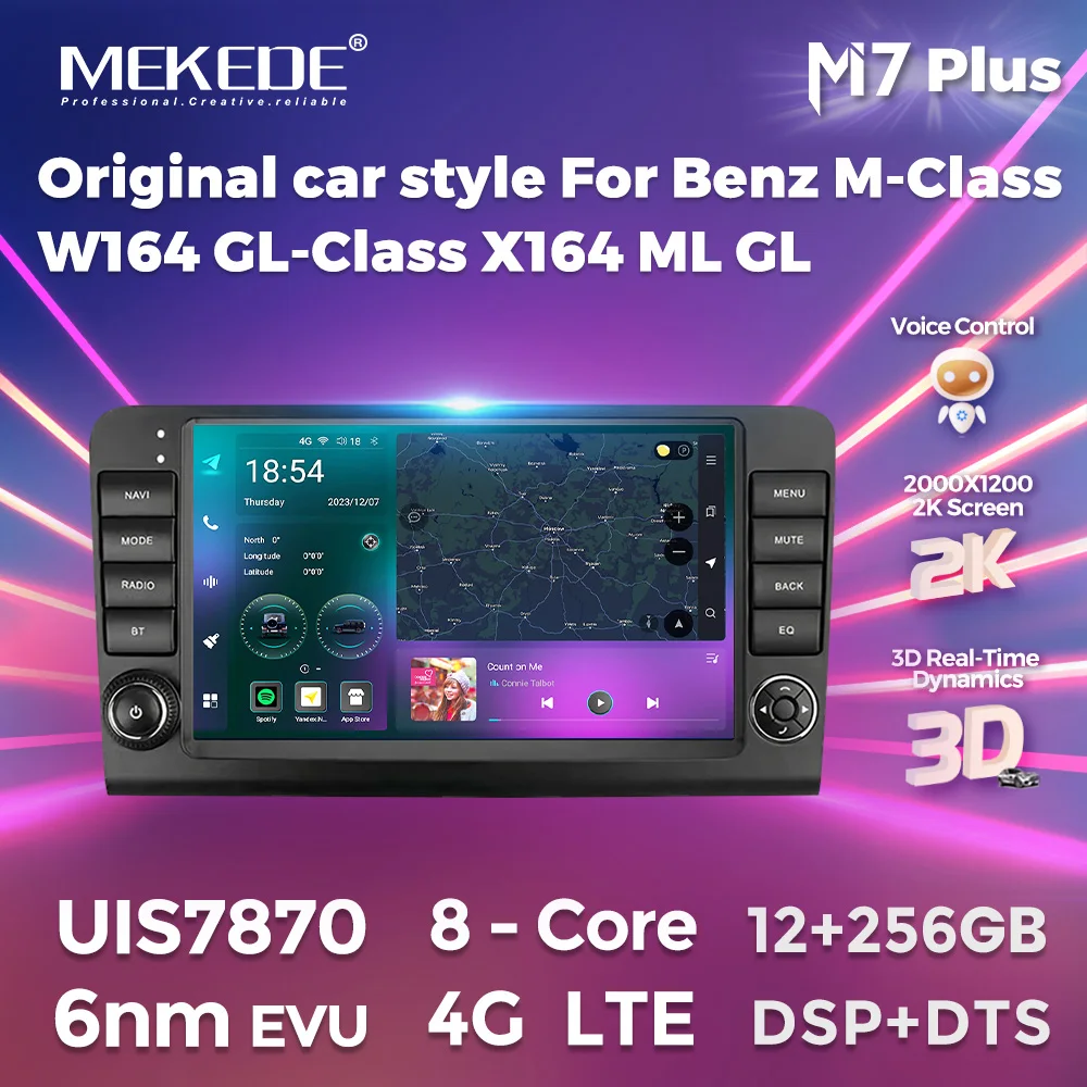 MEKEDE M7 Plus 7870 Wireless CarPlay Android Auto Radio for Mercedes Benz M-Class W164 GL-Class X164 ML GL Original Car Style BT