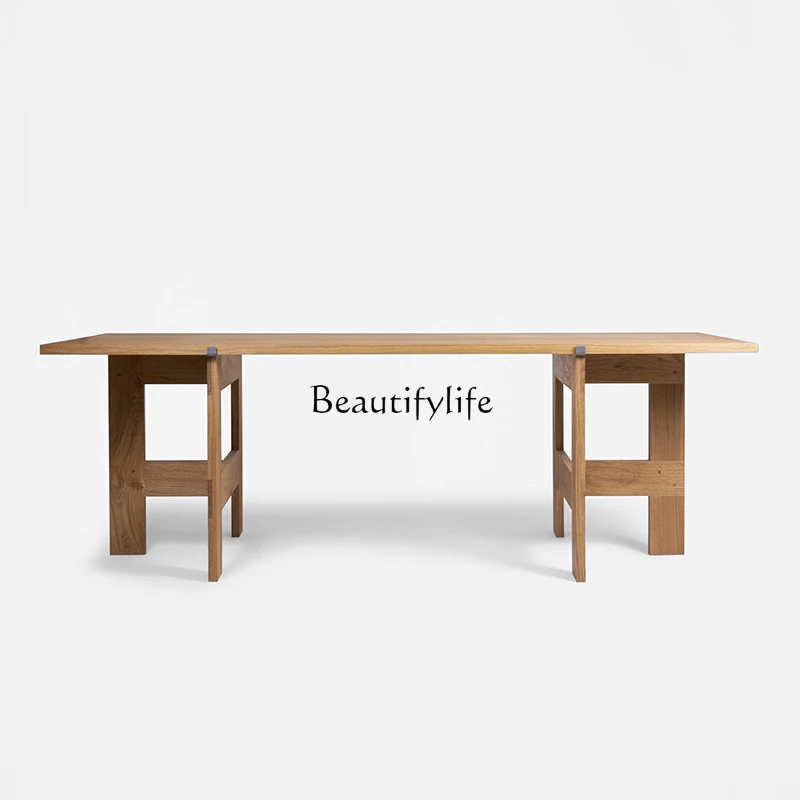 

Nordic minimalist ash wood dining table modern simple light luxury rectangular dining table