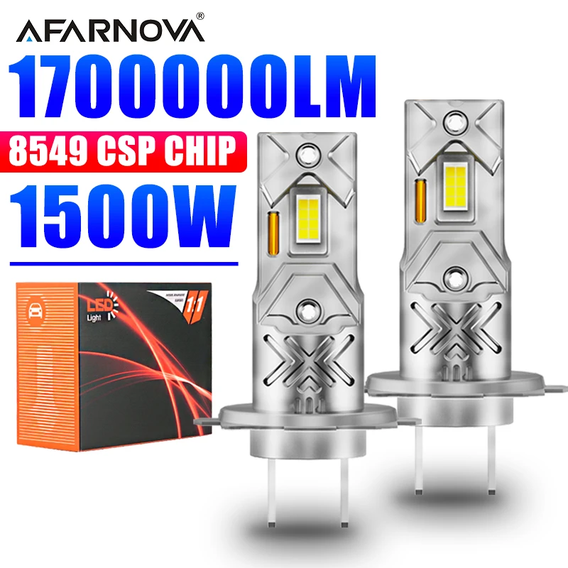 

1500W H7 LED Headlight Mini Bulbs Canbus 1700000LM 8549 Chip Turbo Copper pipe cooling H7 Headlight Diode For Cars 1:1 Plug&Play
