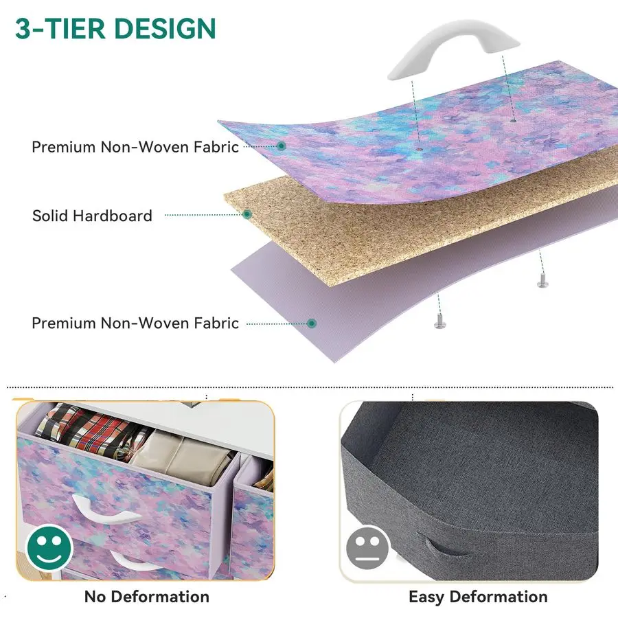 패브릭 서랍장, 8개의 서랍이 있는 높은 수납장, 서랍장, 옷장용 수납 서랍 정리함, 거실용