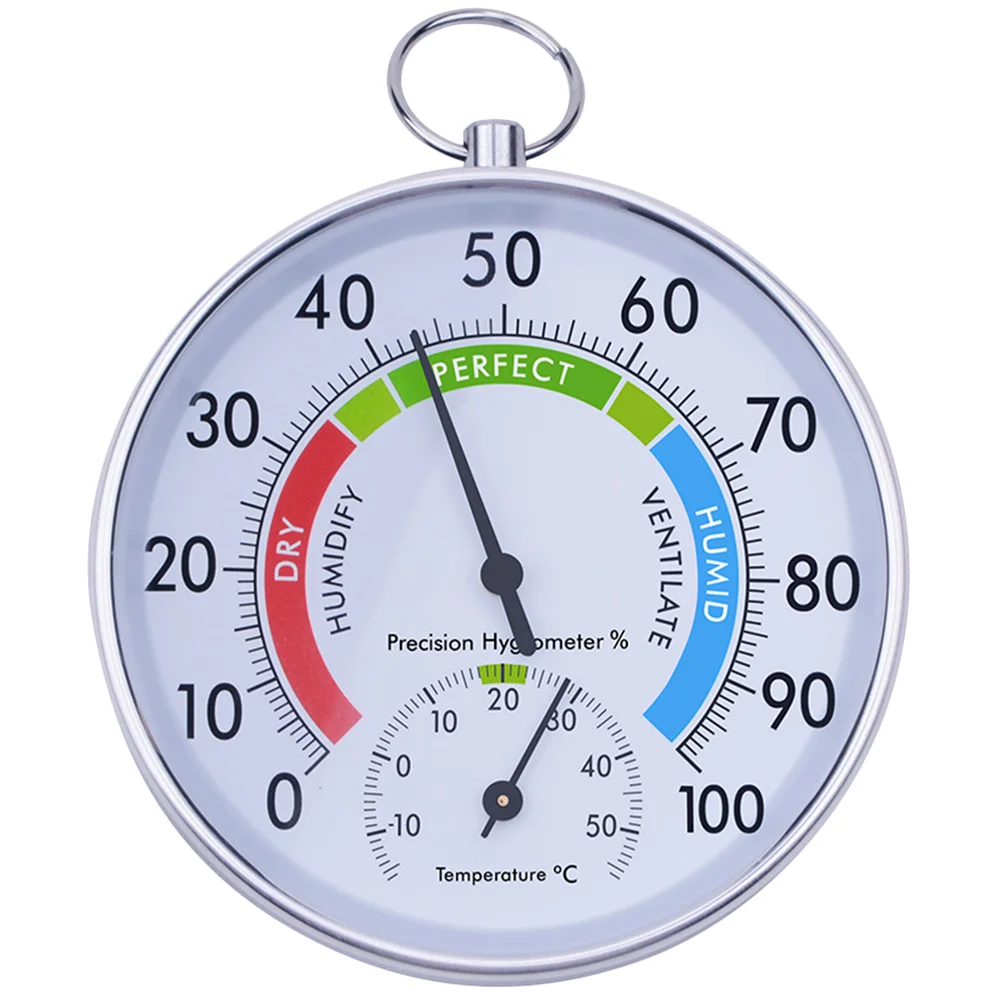 

Aluminum Alloy ABS Glass Thermometer Hygrometer for Home Office Bedroom Garden Sauna Wall Decor Easy Install