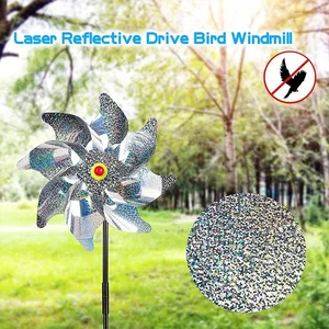 Reflektierender Reflexionspunkt von Pinwheels Farkly Bird Pinwheel Vogelscheuche Spinner der Gartenwindmühle, Rasen, Hinterhofdekoration, Haltet Vögel fern, 1PC 8 Hauptverkauf Catavento Jardim - №2