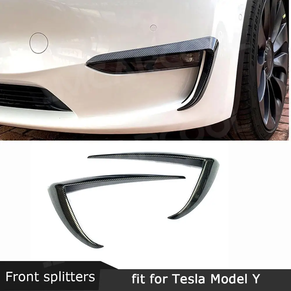 

Carbon Fiber /ABS Material Front Fog Lamp Splitters Flaps Apron For Tesla Model 3 For Tesla Model Y Auto Car Style