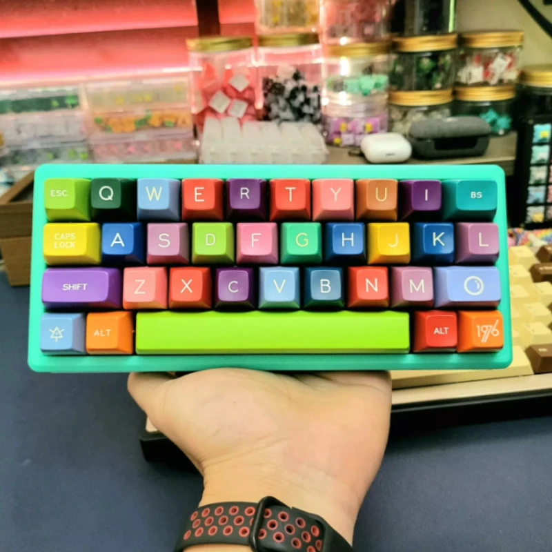QEZ 40% Layout Wired Mechanical Keyboard Customized RGB Hot Swap GAS Structure QMK VIAL 3D Printing E-sports Gaming Keyboard