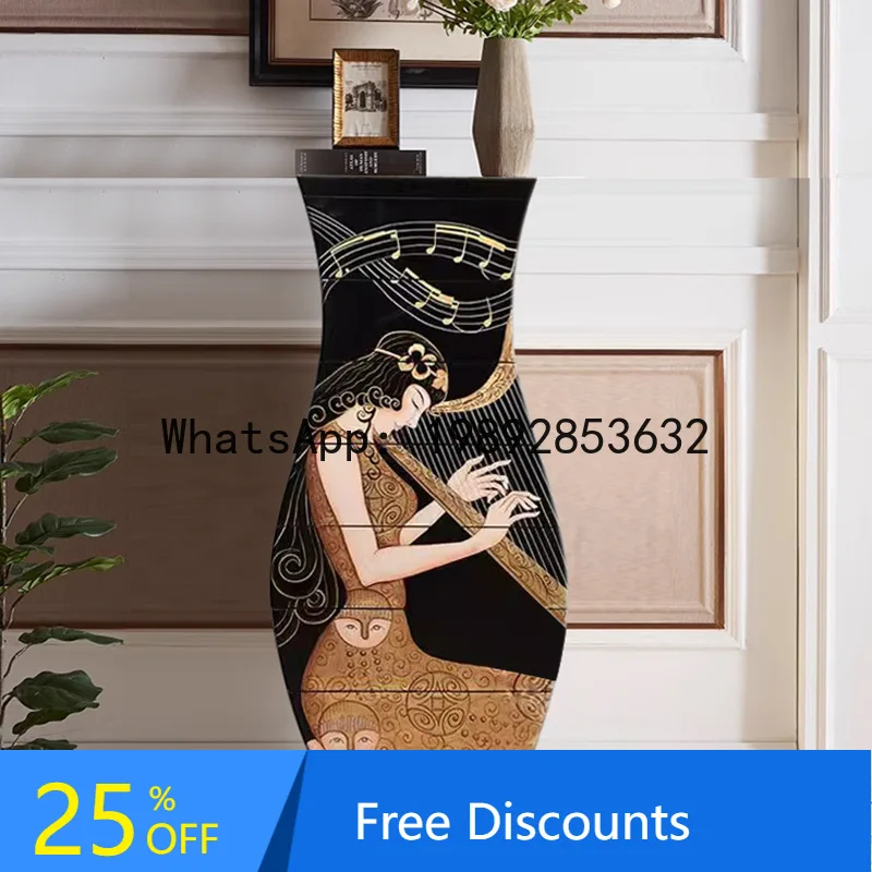 

CZ Chest of Drawers Italian Style Bedroom Solid Wood Storage Multi-Drawer Cabinet Living Room Painted Decorative Cabinet