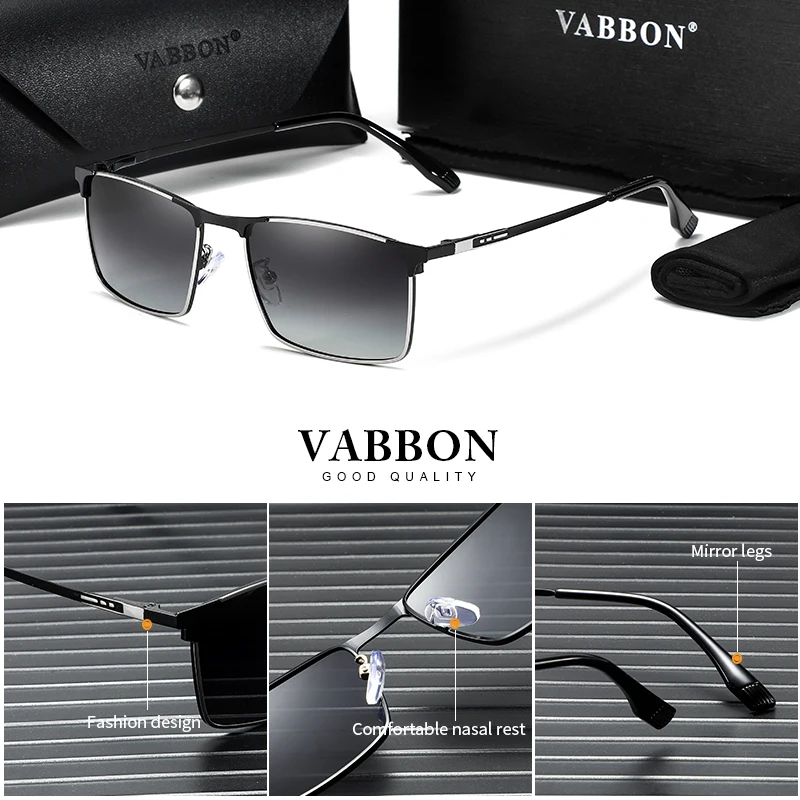 Vabbon Trendy للرجال والنساء إطار مربع الاستقطاب نظارات الموضة في الهواء الطلق النظارات الشمسية المضادة للأشعة فوق البنفسجية الصيد والقيادة نظارات، هدية مميزة 9507