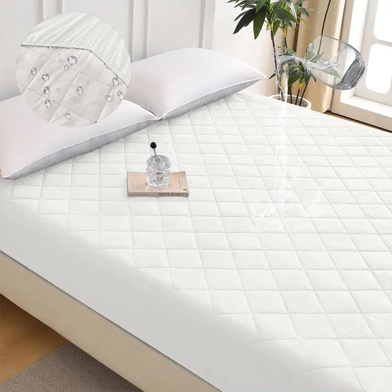 

Waterproof Ultrasonic Mattress Protector White Size F - Diamond Grid Design, Hypoallergenic and Breathable, Ideal for Allergy