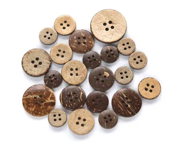 50pcs/lot Size: 10-25mm Classic Coconut Buttons 4-holes Simple for Clothing Garment Accessories Wood Button (SS-437)