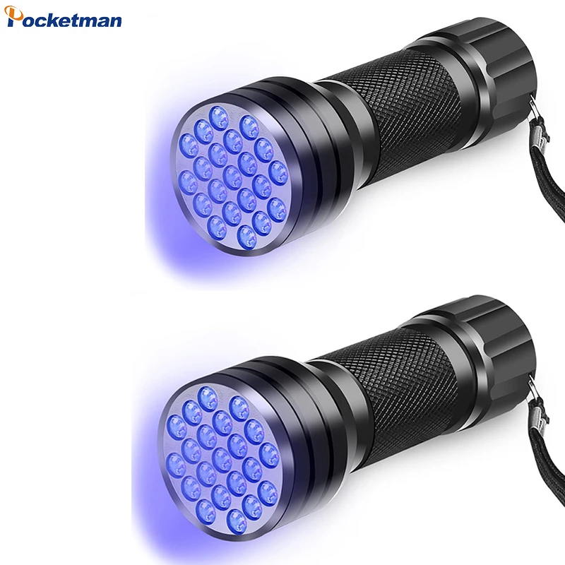 21 LEDs 395-400nm UV Flashlight 9 LEDs 12 LEDs UV Light  LED UV Flashlights Linterna Torch Ultraviolet Black Light Lamp