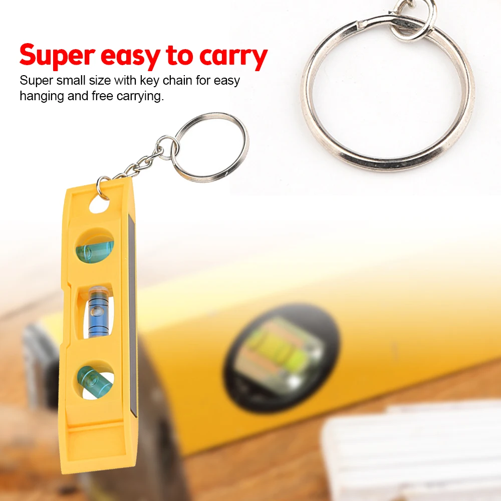 3 Bubble level Key Chain Mini Portable Spirit Level Vertical Horizontal Gradienter Measuring Furniture 45 Degree Measuring Tools