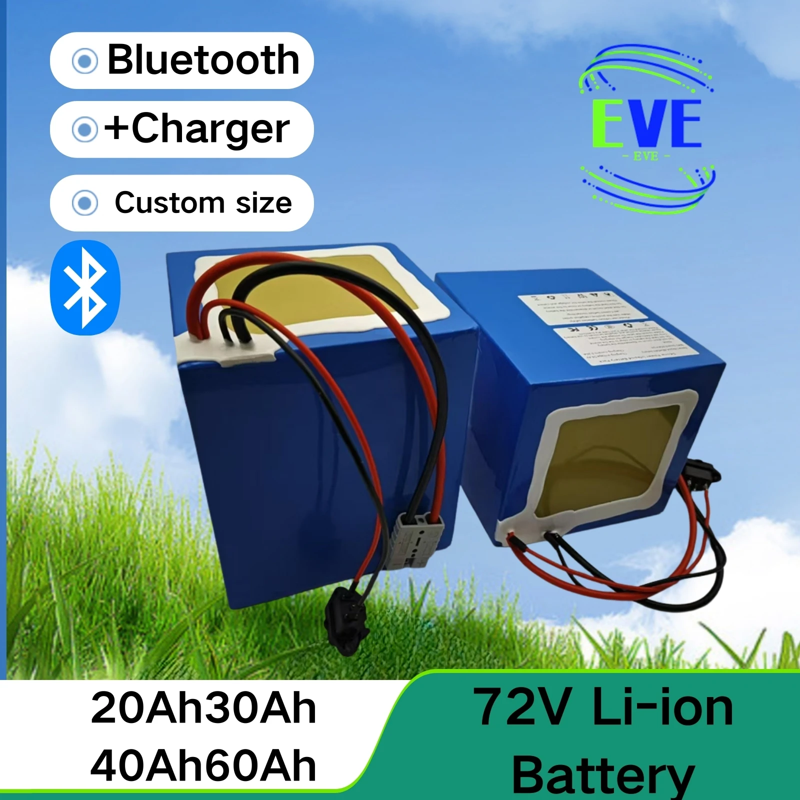 

Литий-ионный аккумулятор большой емкости 72 В с BMS для складной тележки, двухколесная тележка Law20Ah, 30 Ач, 40 Ач, 60 Ач, до 12000 Вт