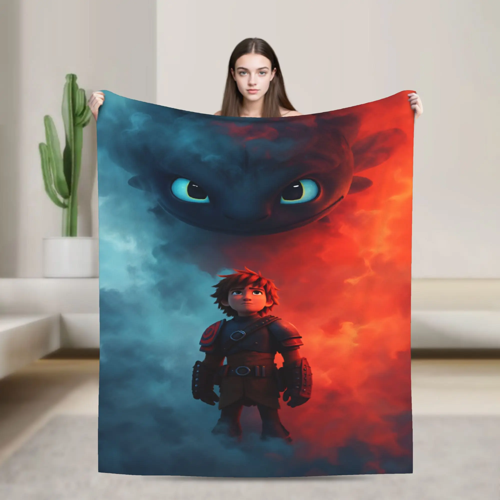 H-How To TT-rain Your Dragon Blanket Quality Soft  Throw Blanket Winter Airplane Travel Couch Chair Sofa Bed Print Bedspread