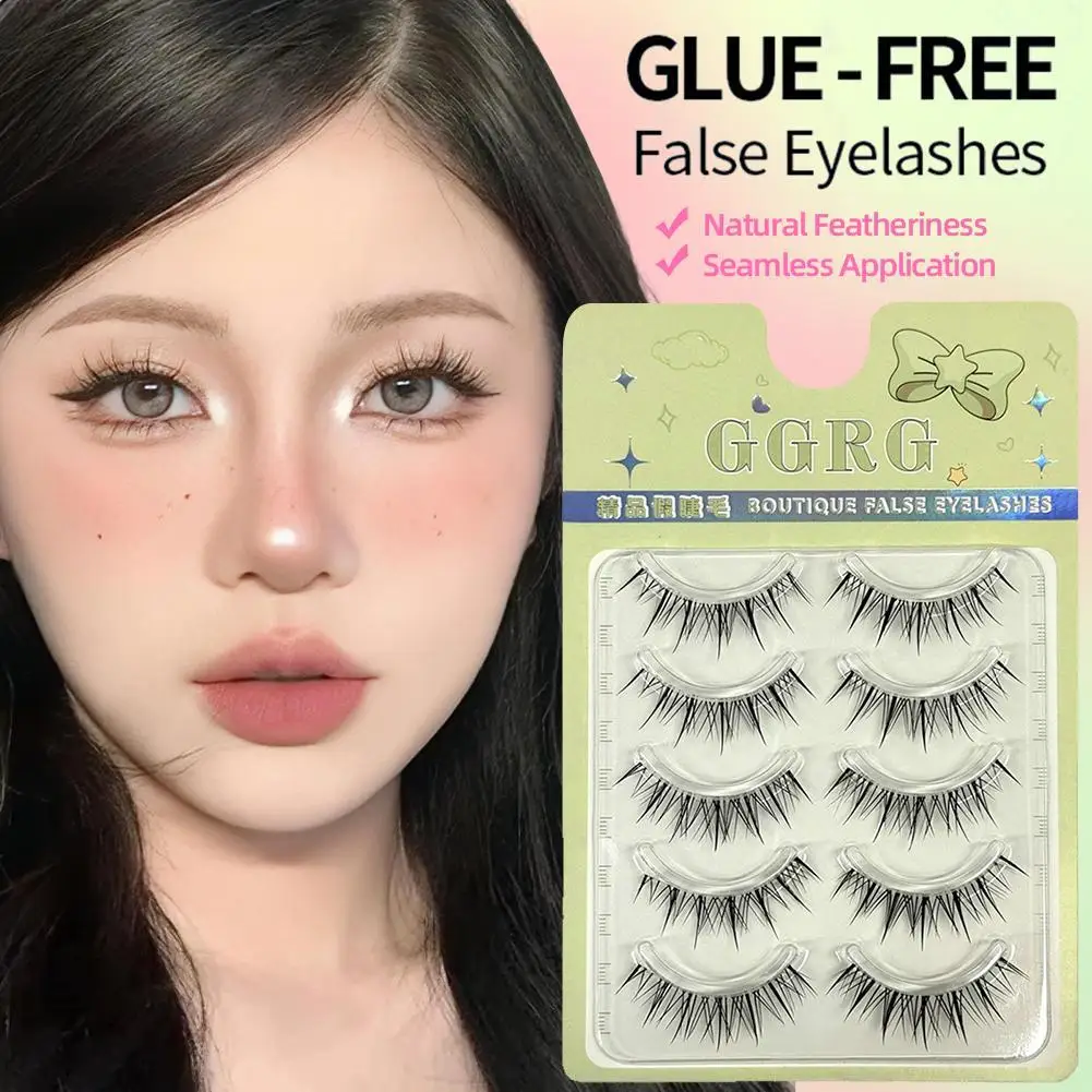 Tiras completas, pestañas postizas de racimo esponjoso, aspecto Natural, tallo fino transparente, pestañas postizas, extensión de pestañas Manga, maquillaje