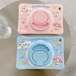 Funda de silicona con soporte de dibujos animados Cinnamoroll para iPad, 9,7, 5. ª, 6. ª, 2017, 2018, cubierta suave para iPad 10,2, 7. ª, 8. ª, 9. ª generación, Mini 5, 4, 3, Air 2