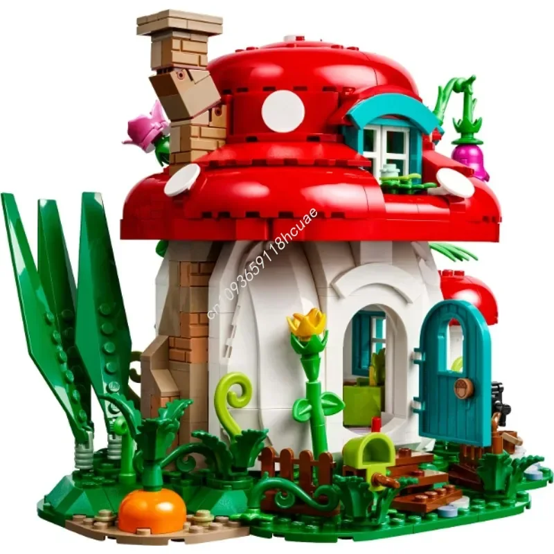 964 pçs casa de cogumelo personalizado modular moc edifício vista rua modelo moc bloco de construção diy brinquedos educativos presente natal