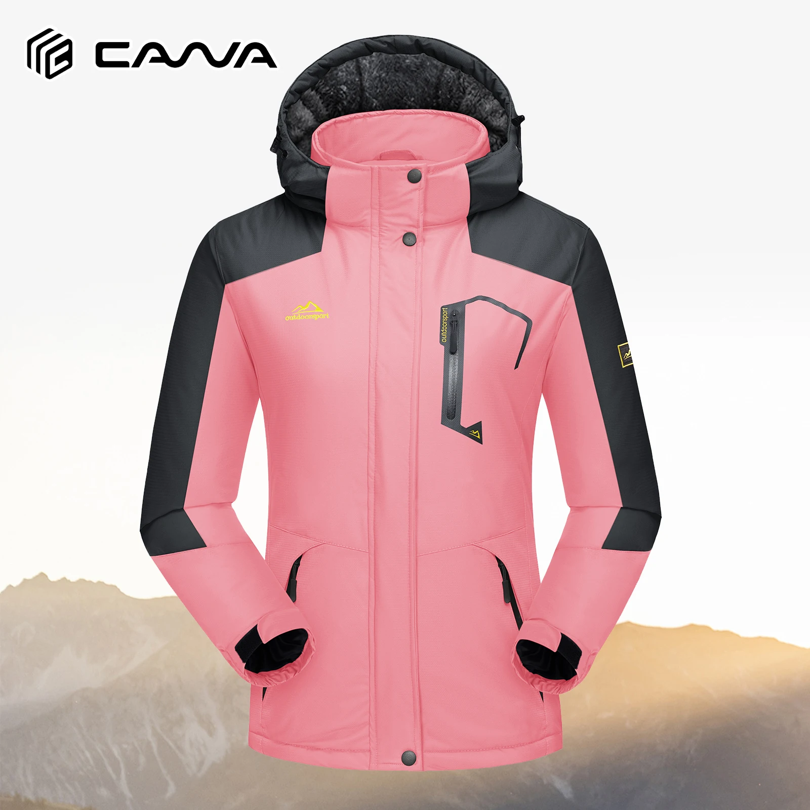 

Womens Ski Jacket Waterproof Insulated Snow Jacket Warm Windproof Winter Coats with Hood Fleece Lined Jacket