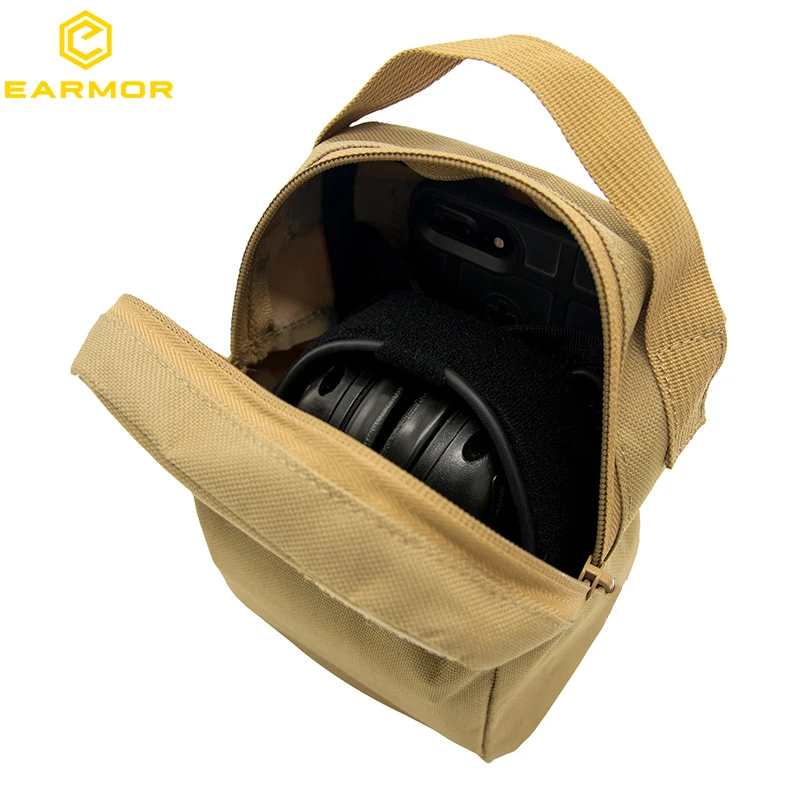 EARMOR Molle กระเป๋ากล่องเก็บยุทธวิธี Multi-Function Carry เหมาะสําหรับ Earmuffs M31 M32 M31H M32H หูฟัง