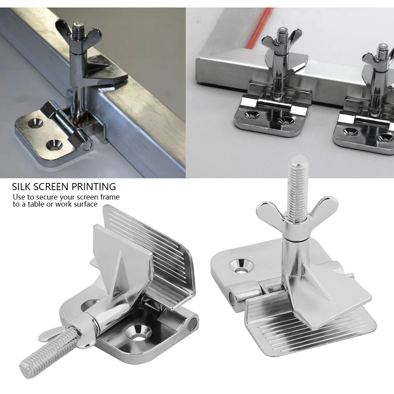 Silk Screen Printing Frame Hinge Clamp Zinc Alloy Screen Printing Clamp for Wood Frame Textile Fabric DIY Printing Tool