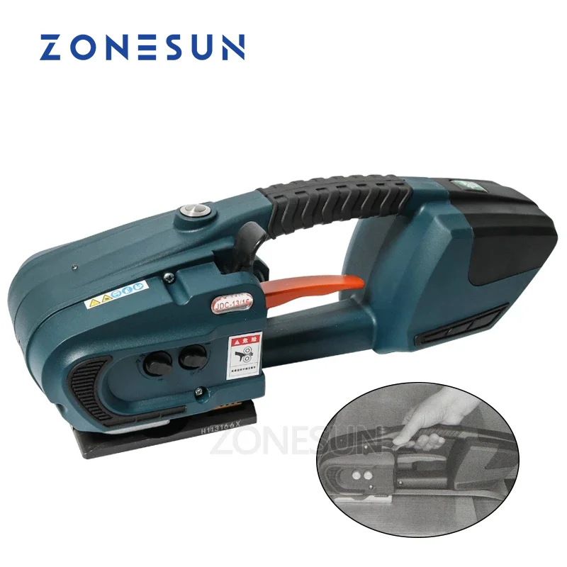 ZONESUN JDC 13mm-16mm PET PP Plastic Strapping Machine Tools Battery Powered 4.0A/12V battery Strap Machine With 2 batteries