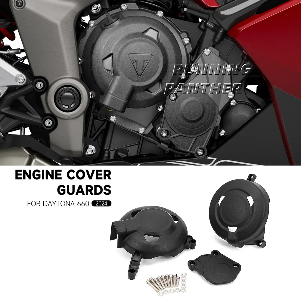 

Motorcycle Accessories For Daytona 660 2024 New Engine Cover Set Daytona660 DAYTONA 660 Protection Cover Engine Guard