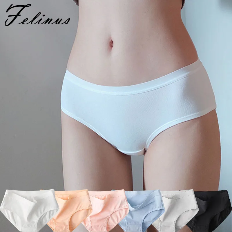 Felinus Damen-Höschen, eng anliegende Unterwäsche, Baumwolle, nahtlos, bequem, atmungsaktiv, reine Farbe, weich, spurloses Design