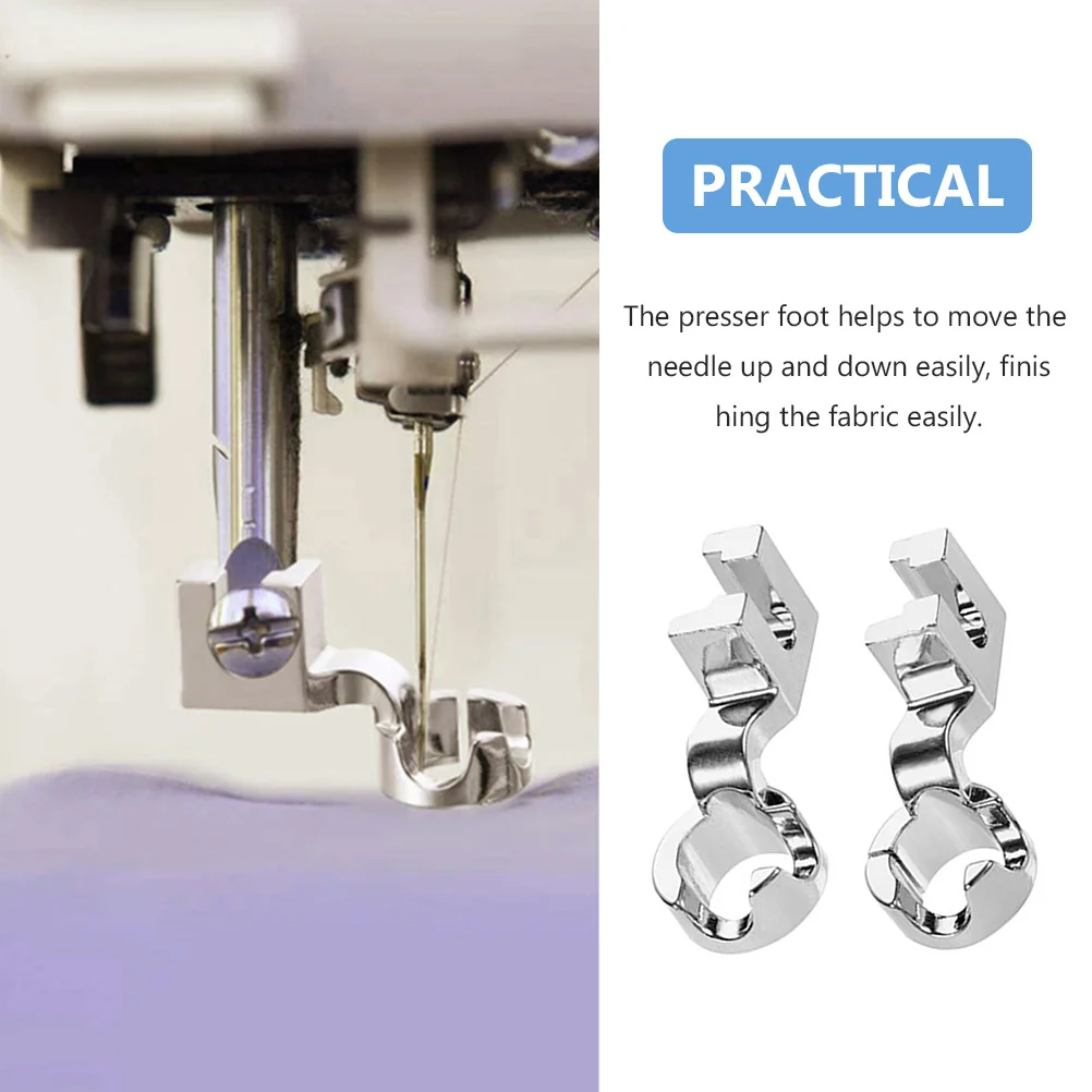 

2Pcs Sewing Machine Presser Feet Zinc Alloy Wear Resistant Replaceable Foot Easy Install Professional Stitching Supplies