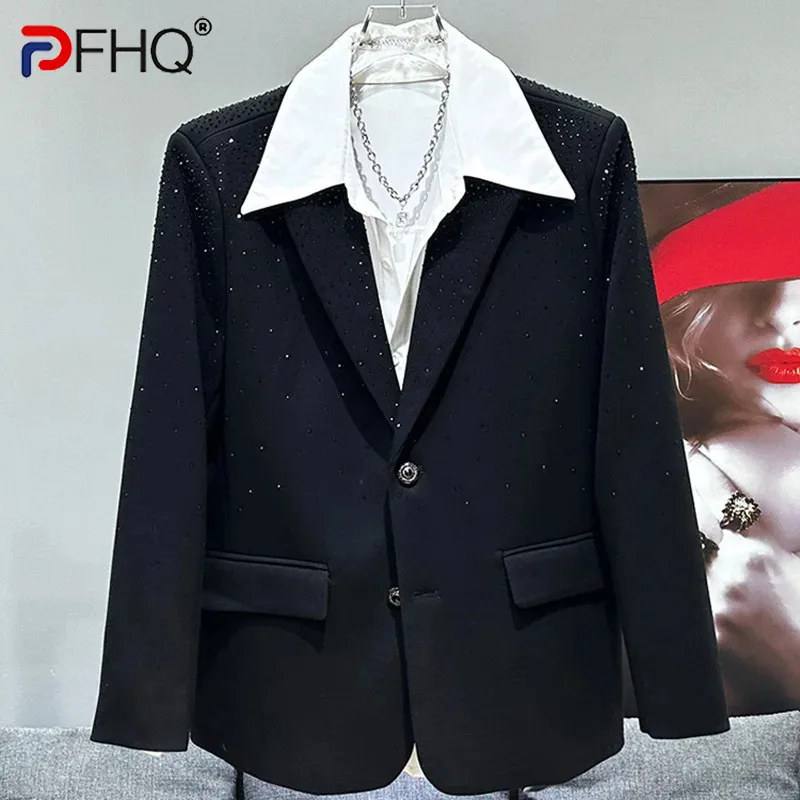 

PFHQ Male Blazers Summer Heavy Industry Hot Diamond Cool Advanced Original Luxury Single Breasted Popular Suit Jackets 21Z4472