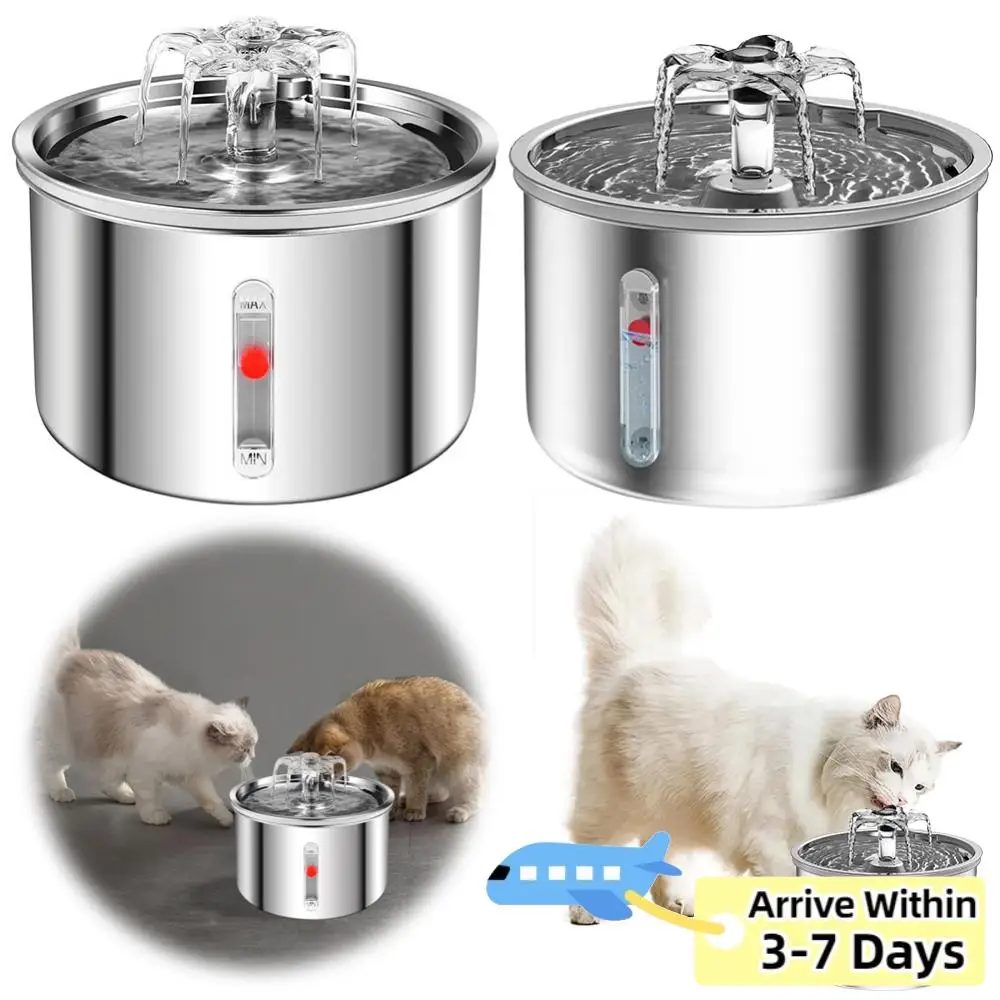 

2L Automatic Pet Water Fountain 304 Stainless Steel Smart Water Dispenser Ultra-Quiet Pump Cat Dog Bowl Fountain for Indoor Pet