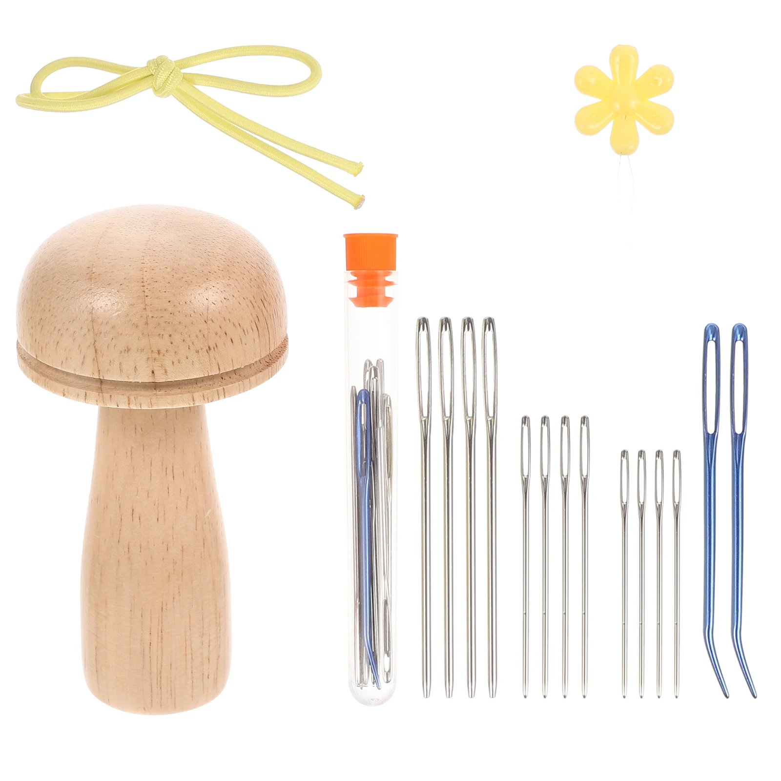 

Braiding Tool Barrel Hand Sewing Needles Knitting Stitching Wood Darning Yarn Craft Premium Material Smooth Edge Portable Safe