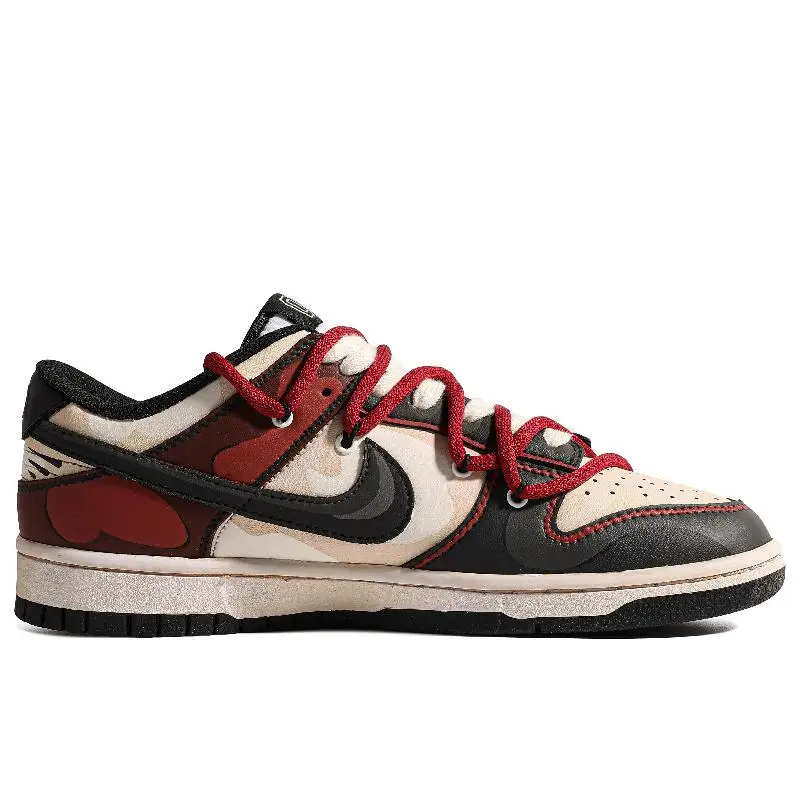 [Custom SHOHOKUS-BOX]Nike Dunk Low Top Skateboard Shoes GS Black Red - Image 3