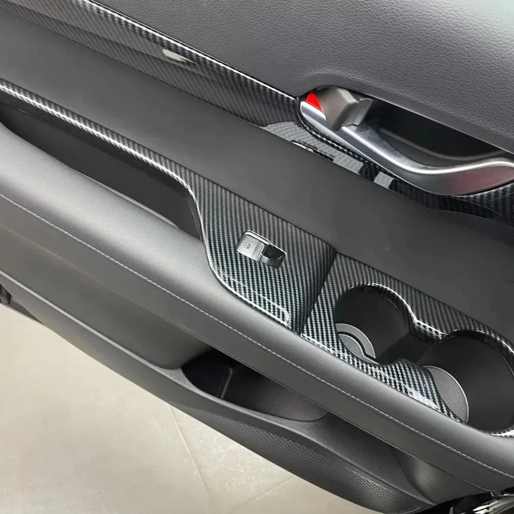 

For Hyundai Palisade 2019- 2022 2023 ABS Carbon Fiber side Door Window Armrest Lift Button Panel Trim Molding Garnish Styling