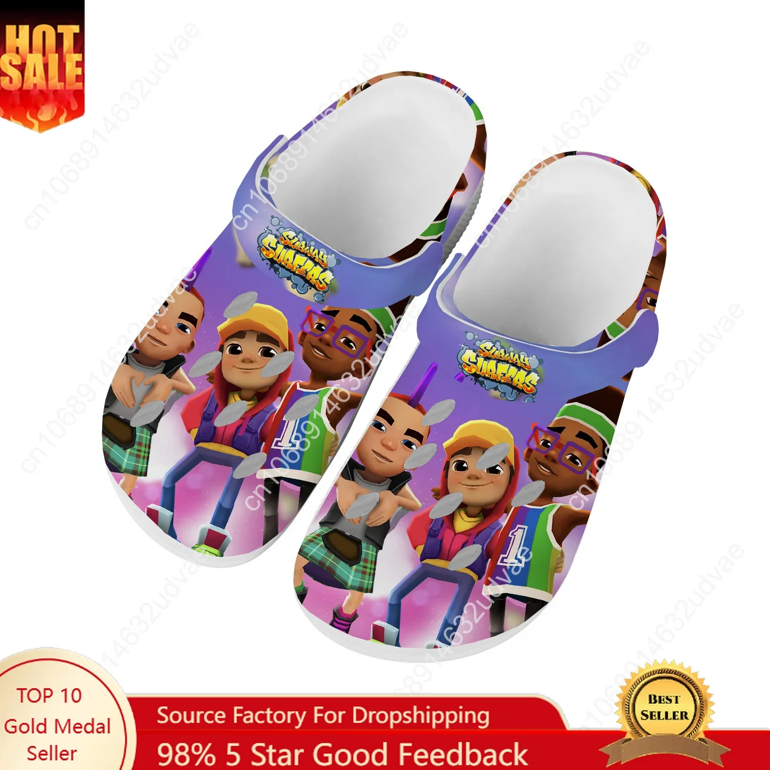 Subway Surfers Water Shoes Mens Womens High Quality Fashion Home Garden Clogs Customizd Sandals Beach Breathable Hole Slippers