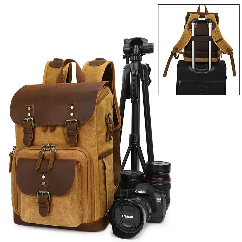 

DSLR Camera Bag Backpack Newest Batik Canvas Waterproof Photography Bag Backpack Outdoor Wear-Resistant Organizer Bag For Camera