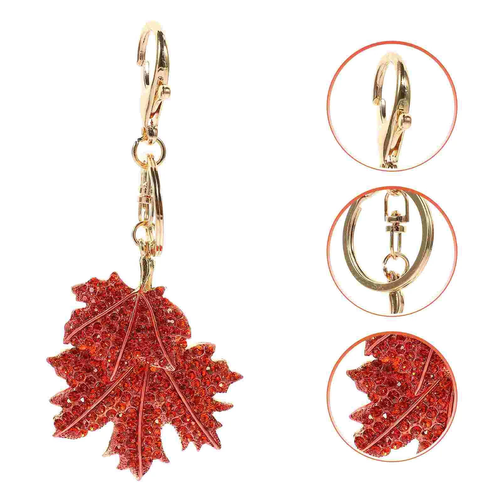 Key Chain Charm Quick Release Lanyard Keychain for Women Small Hanging Maple Leaf Decorative Metal Bag Pendant Creative Rings