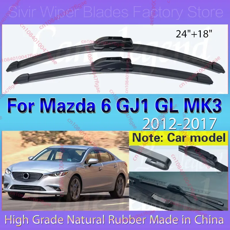 

Передние щетки стеклоочистителя автомобиля для Mazda 6 GJ1 GL MK3 2012-2017 лобовое стекло чистое окно автомобильные щетки от дождя 24 "+ 18"