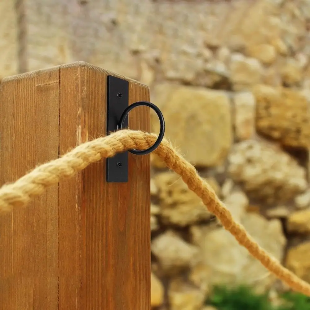 

304 Stainless Steel Wall Hanging Ceiling Hook Multifunction Multi-purpose Black Ring Rope Bracket Anti Rust Wall Mounted