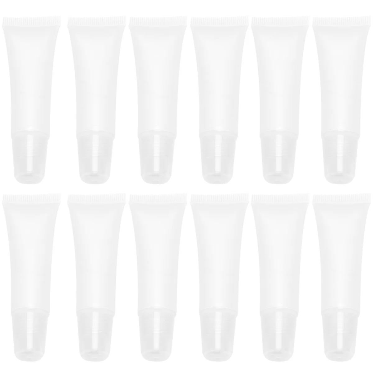 50 قطعة 10 مللي أنابيب بلسم الشفاه القابلة لإعادة الملء قابلة لإعادة الاستخدام حجم السفر حاويات بلاستيكية قابلة للعصر لتخزين عينة مرطب كريم الشفاه
