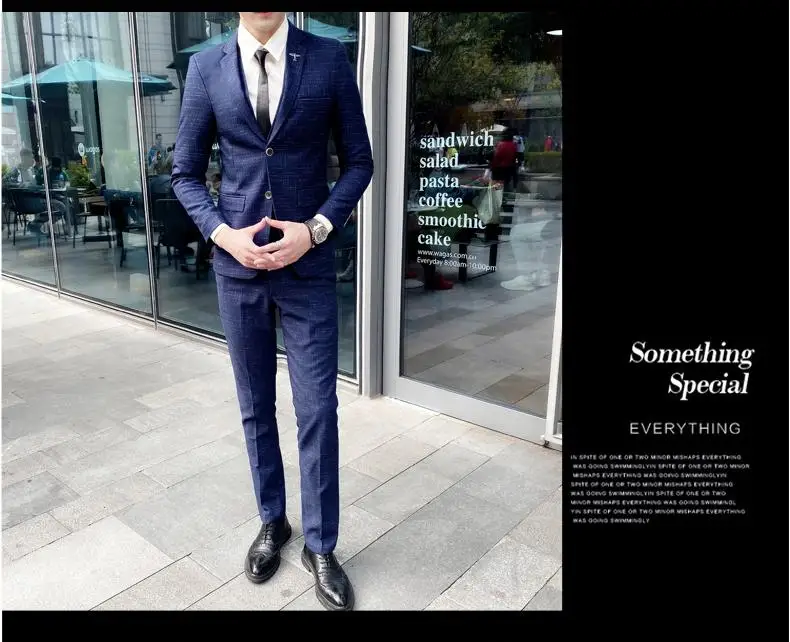 2023 Men's British Fashion Three-piece Set Slim Fit Suit Vest Trousers Ensemble Handsome Trendy All-in-one Banquet Blaze 39 Sa4479648ef504bcd84610622c55862d39