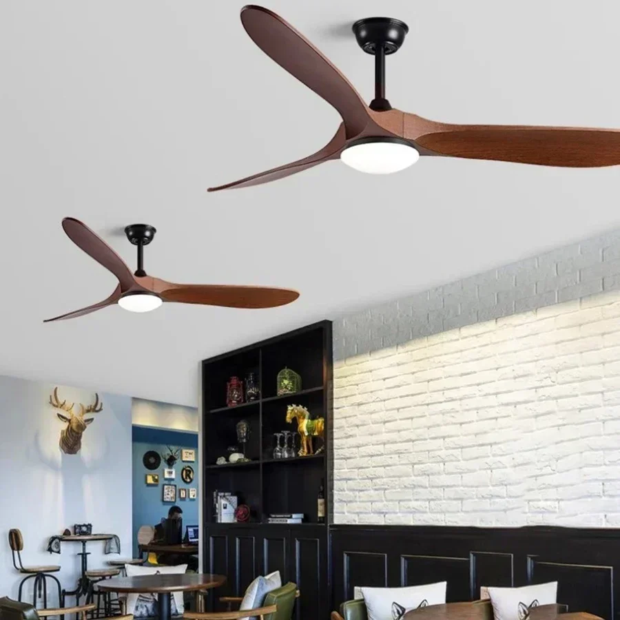 Moderne plafondventilator met lage vloer en verlichting, 6 snelheden verstelbare gelijkstroommotor Omkeerbaar blad Afstandsbediening LED-ventilator