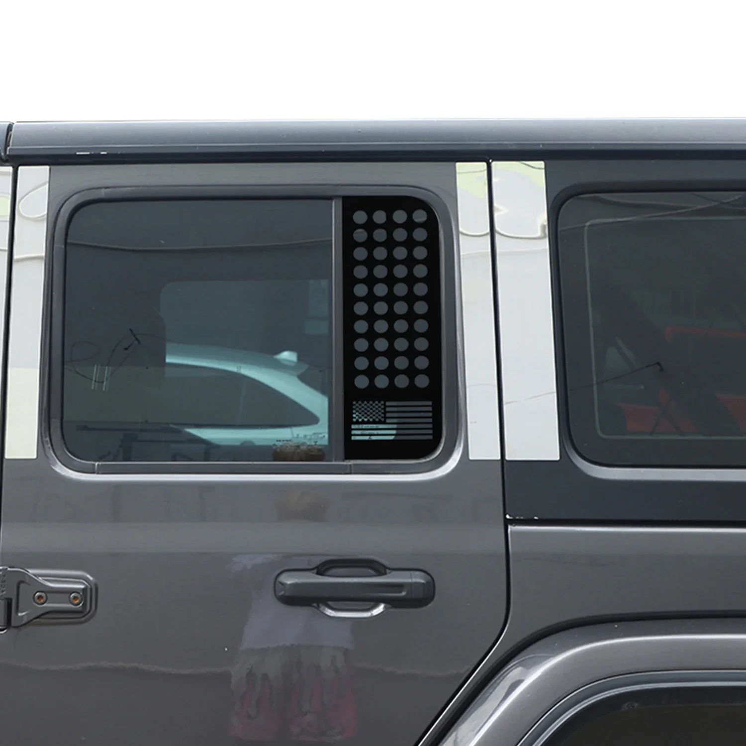 Car Rear Door Window Glass Decoration Stickers Trim PVC for Jeep Wrangler JL Gladiator JT 2018-2023 4-Door Exterior Accessories
