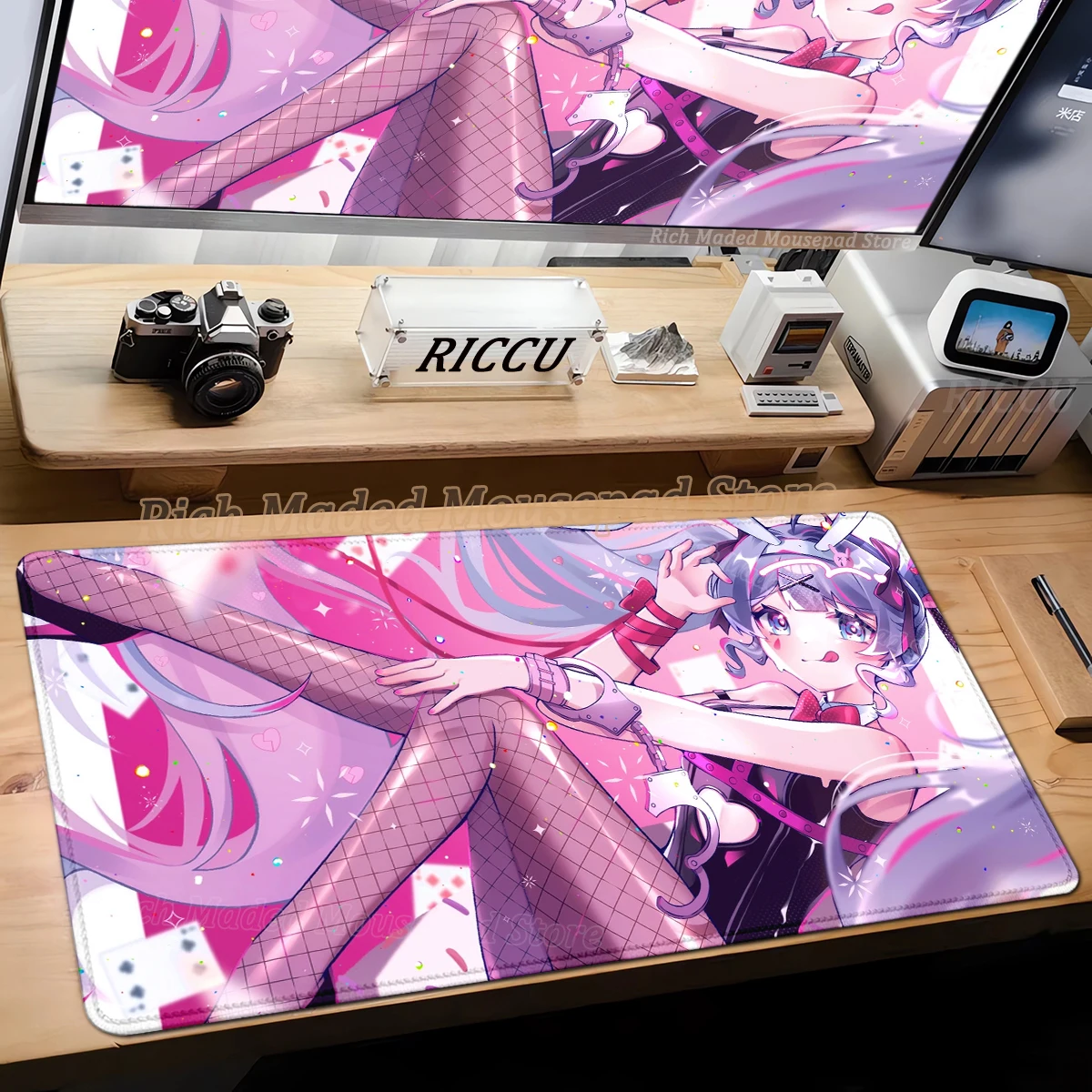 

Sexy Anime Girls Mousepad Kawaii Rabbit Hole Mouse Pad Miku Office Large Desk Accessories Decoracion Mat Gamer Extended Mausepad