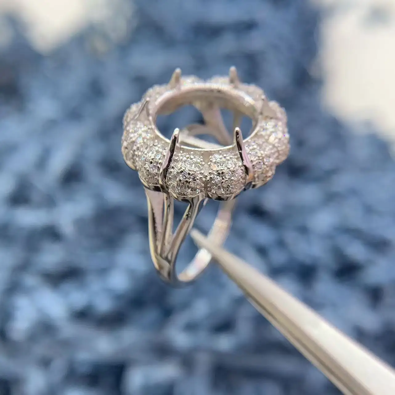 

MeiBaPJ инкрустация круглый 12*12 мм драгоценный камень стерлингового серебра пустой держатель для колец изысканный роскошный жадеит женские подарки роскошные очаровательные ювелирные изделия